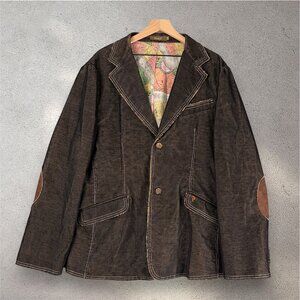Roar Corduroy Blazer Jacket Men’s 2XL Vintage Brown Vintage Academic Streetwear